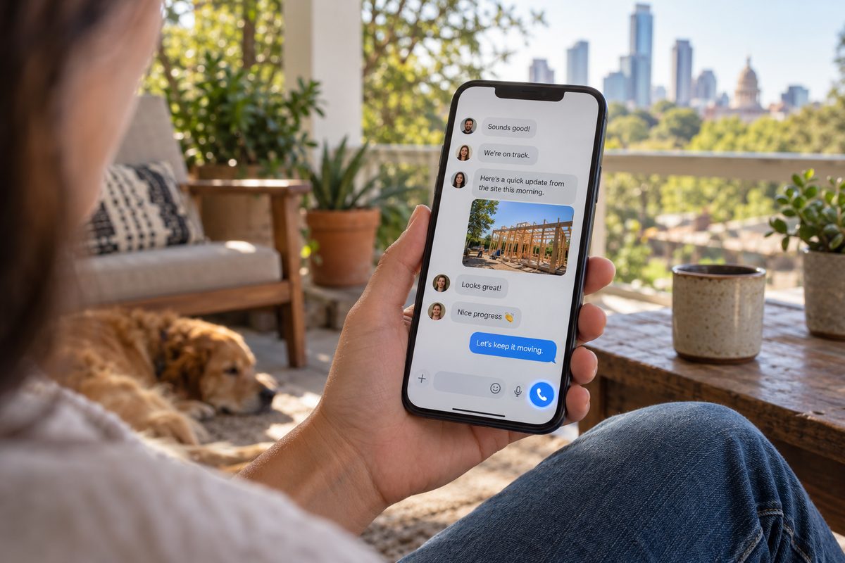 A team chat thread on a phone in the Vebex app