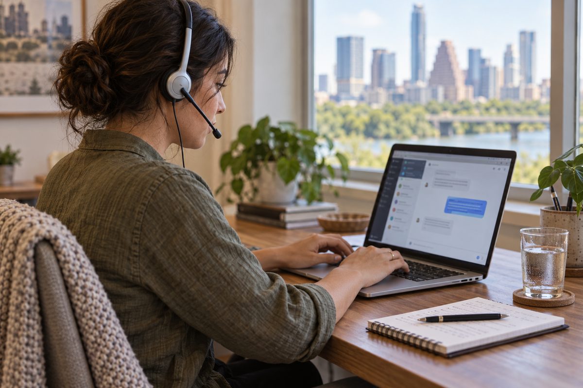 A Vebex support specialist answers a customer message