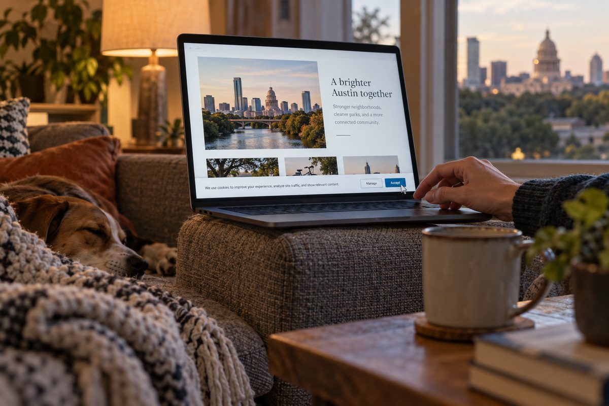 A visitor makes a consent choice on a laptop browser